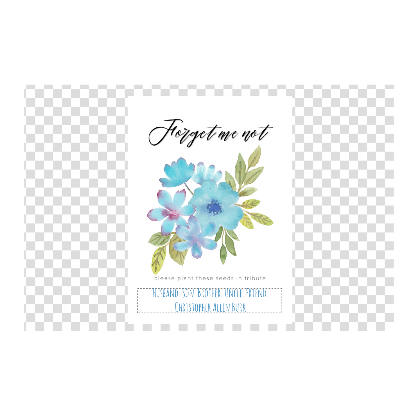 Forget-me-Not Watercolor Memorial Seed Packet