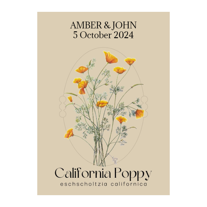 Romantic California Poppy Seed Packet