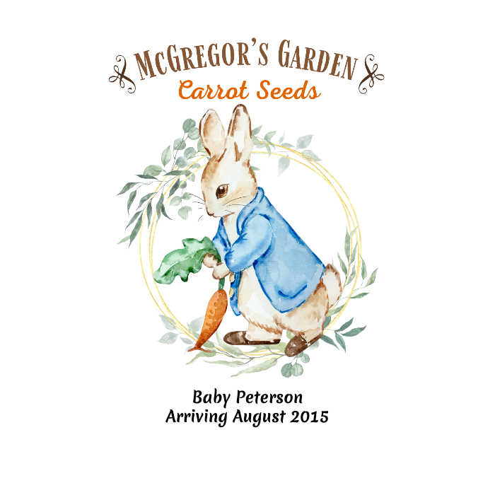 Peter Rabbit Baby Shower or Birth Announcement