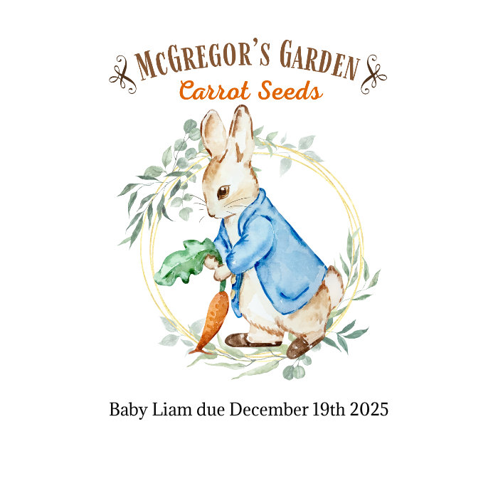 Peter Rabbit Baby Shower or Birth Announcement