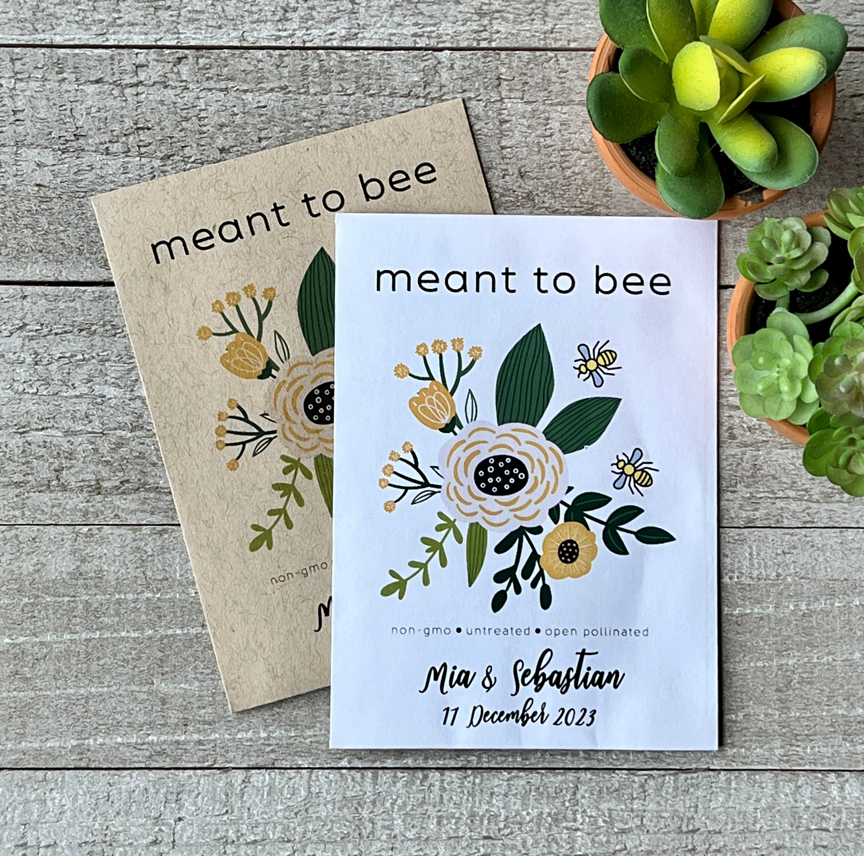 flower seed packets for bridal shower favors Meant To Bee Wildflower Seed Packet – Bloom Street Packets