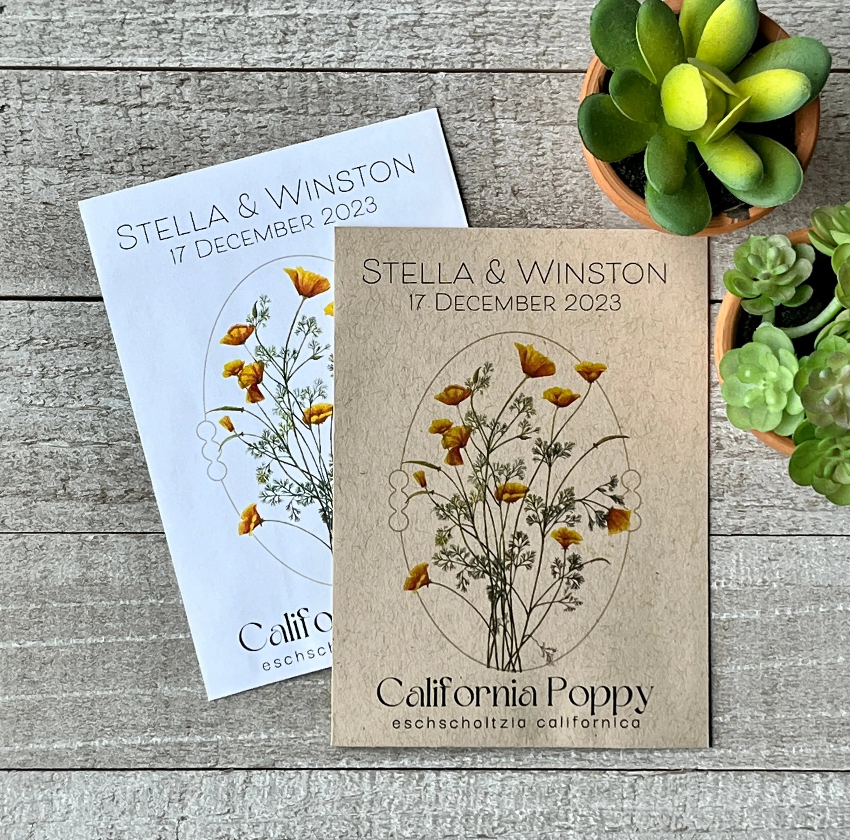 poppy flower seed packets Romantic California Poppy Seed Packet