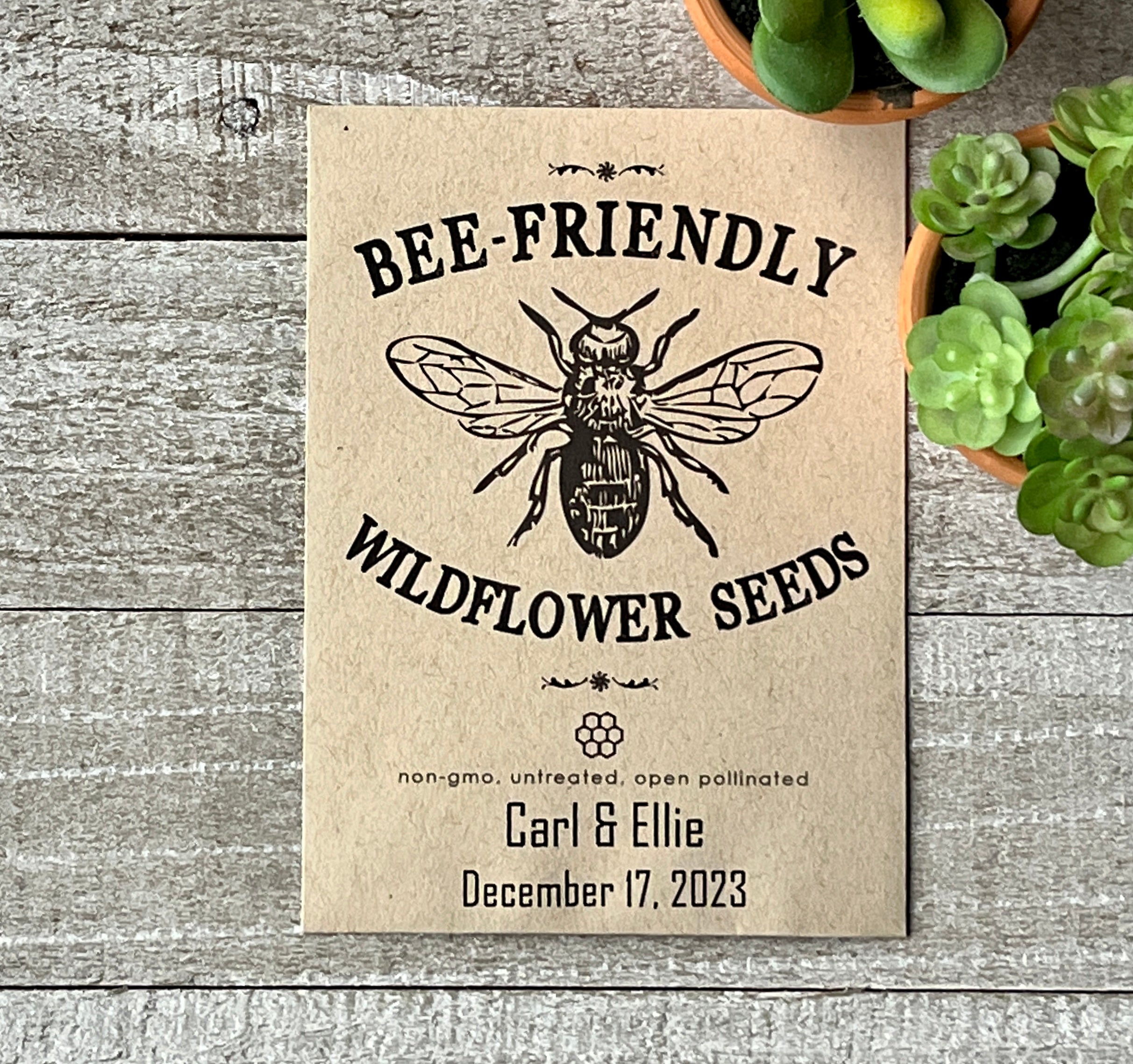 flower seeds for bees Bee-Friendly Wildflower Seed Favor
