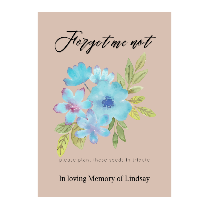 Forget-me-Not Watercolor Memorial Seed Packet