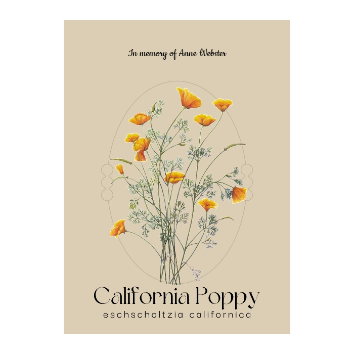 Romantic California Poppy Seed Packet