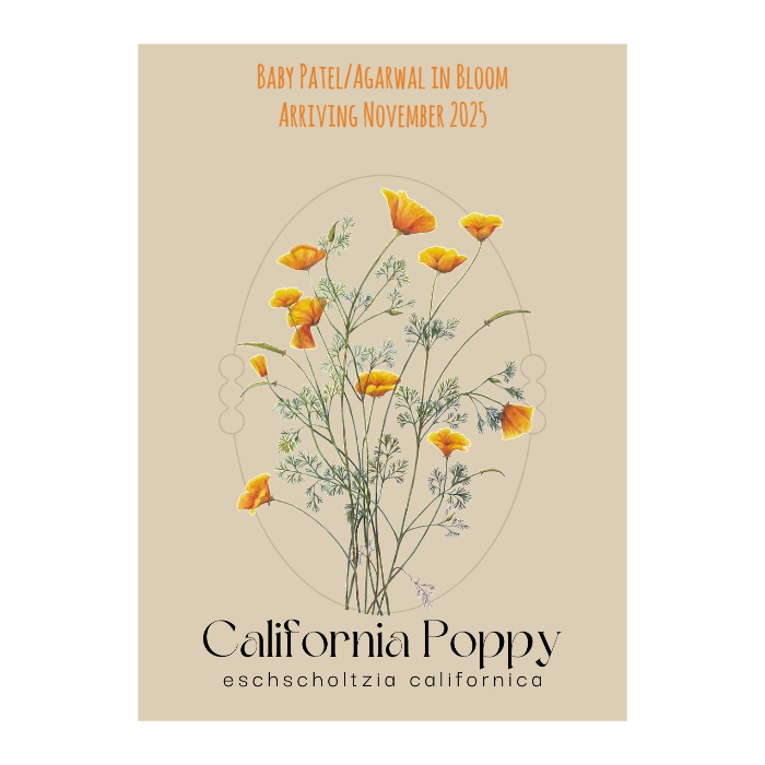Romantic California Poppy Seed Packet
