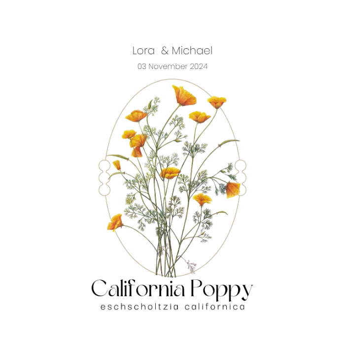 Romantic California Poppy Seed Packet