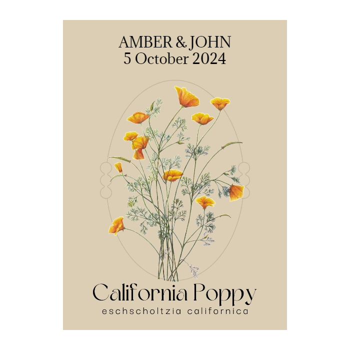 Romantic California Poppy Seed Packet
