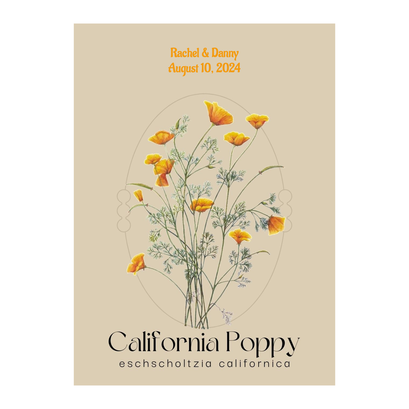 Romantic California Poppy Seed Packet