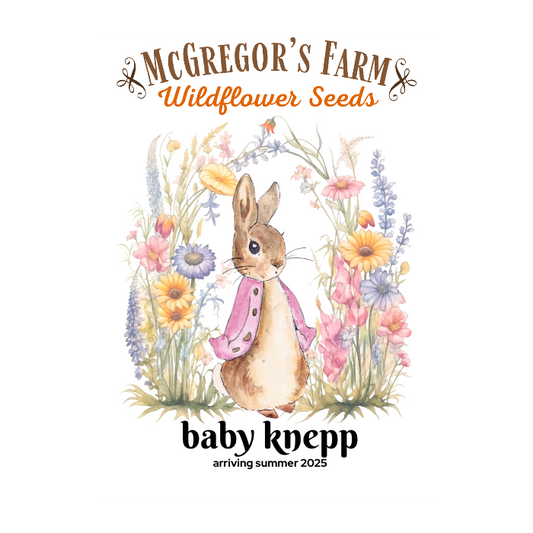 Pink Vintage Bunny Baby Shower or Birth Announcement
