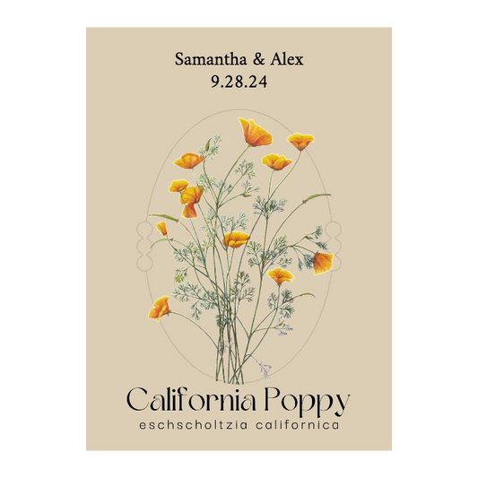 Romantic California Poppy Seed Packet