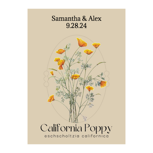 Romantic California Poppy Seed Packet