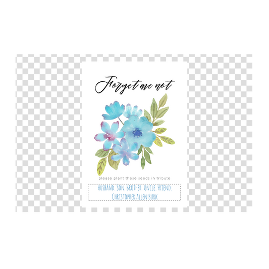 Forget-me-Not Watercolor Memorial Seed Packet