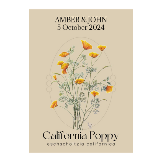 Romantic California Poppy Seed Packet