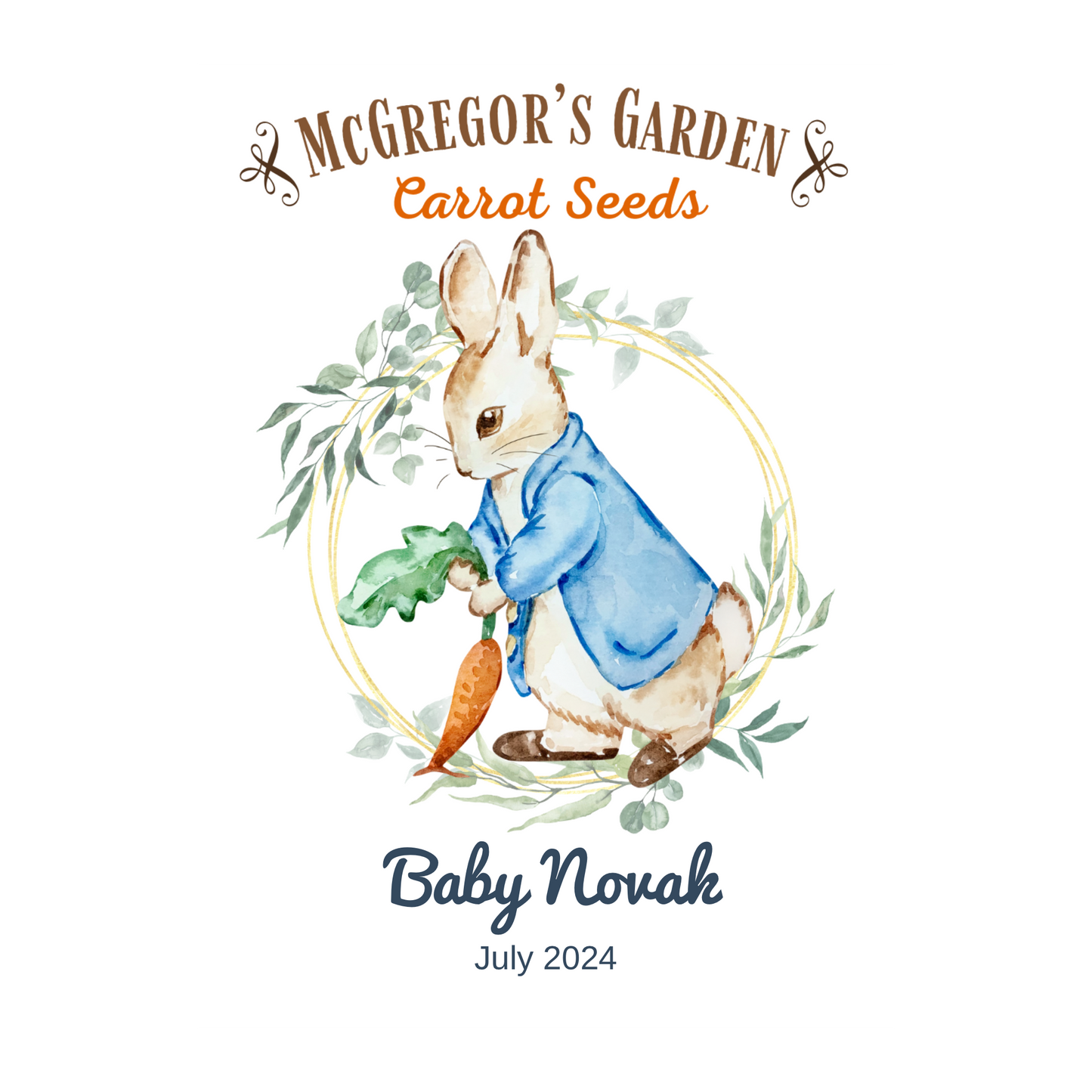 Peter Rabbit Baby Shower or Birth Announcement