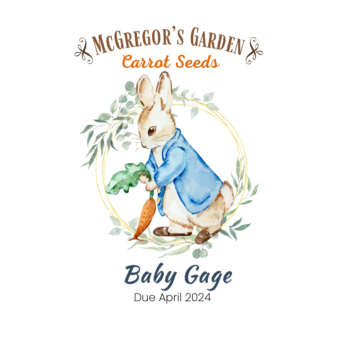 Peter Rabbit Baby Shower or Birth Announcement