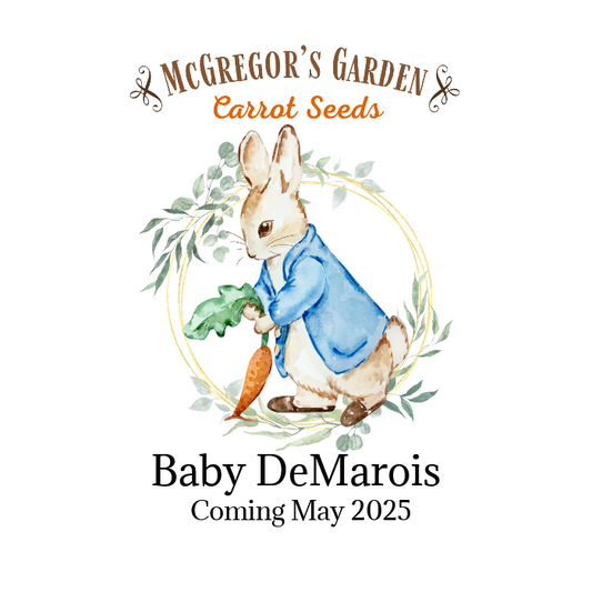 Peter Rabbit Baby Shower or Birth Announcement