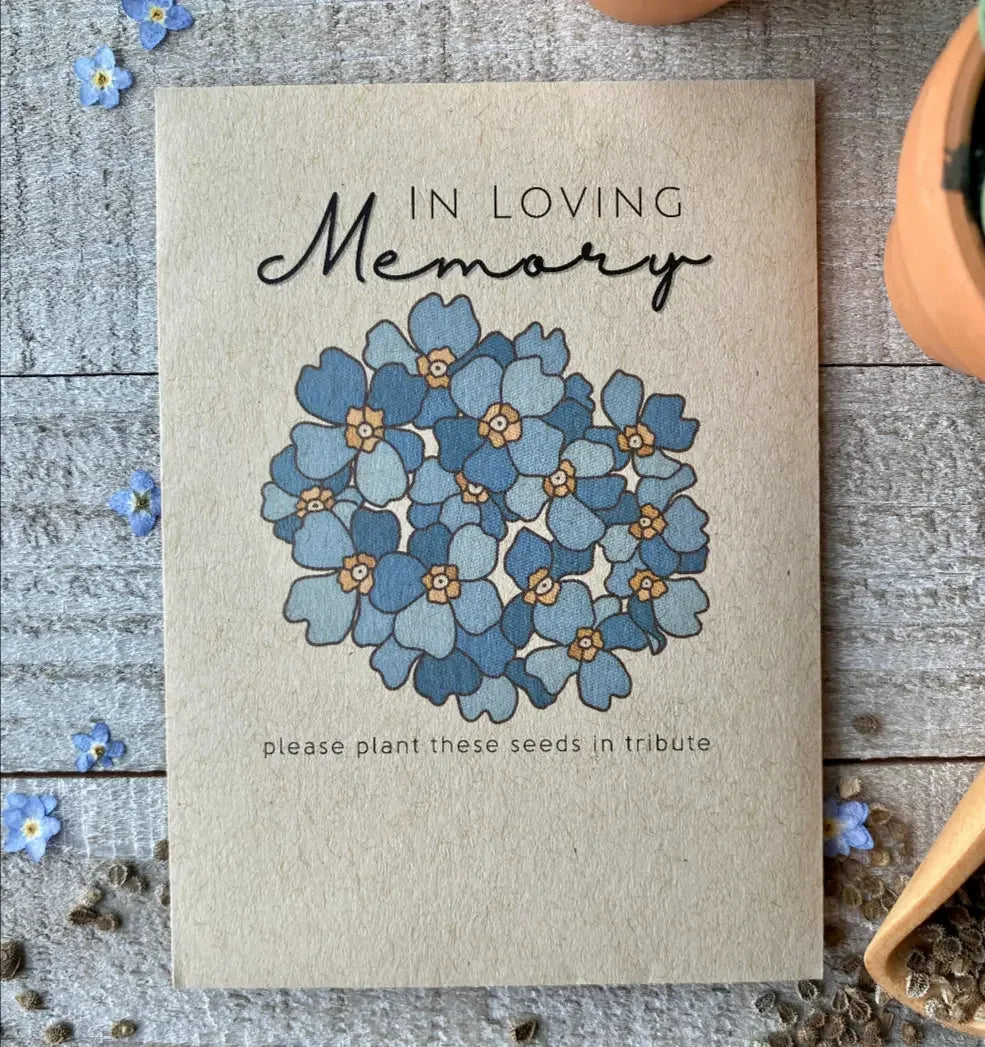 plant these seeds in loving memory Forget-me-Not Bouquet Seed Favor