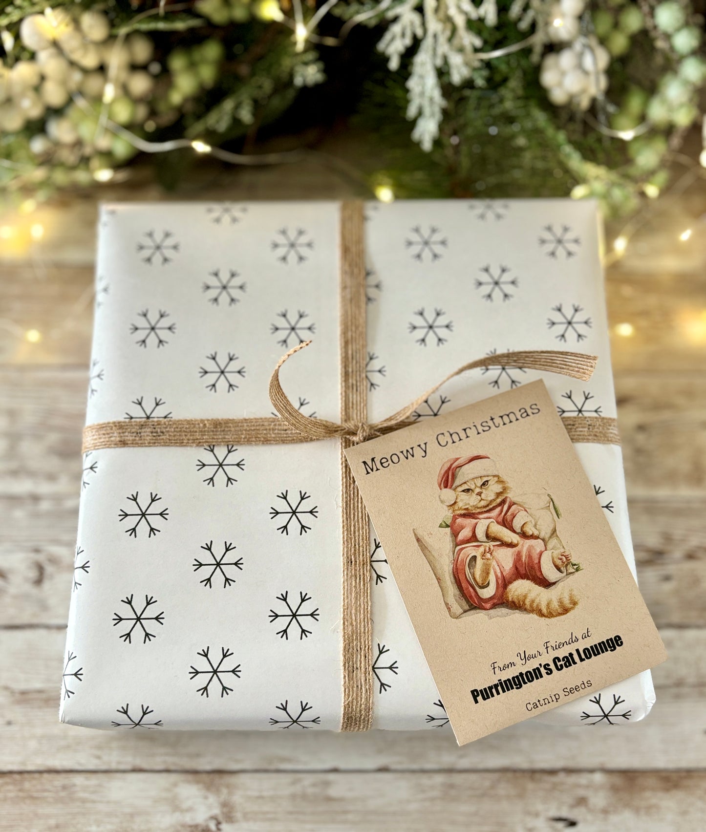 Santa Claws Custom Gift Tag or Promotional Seed Packet