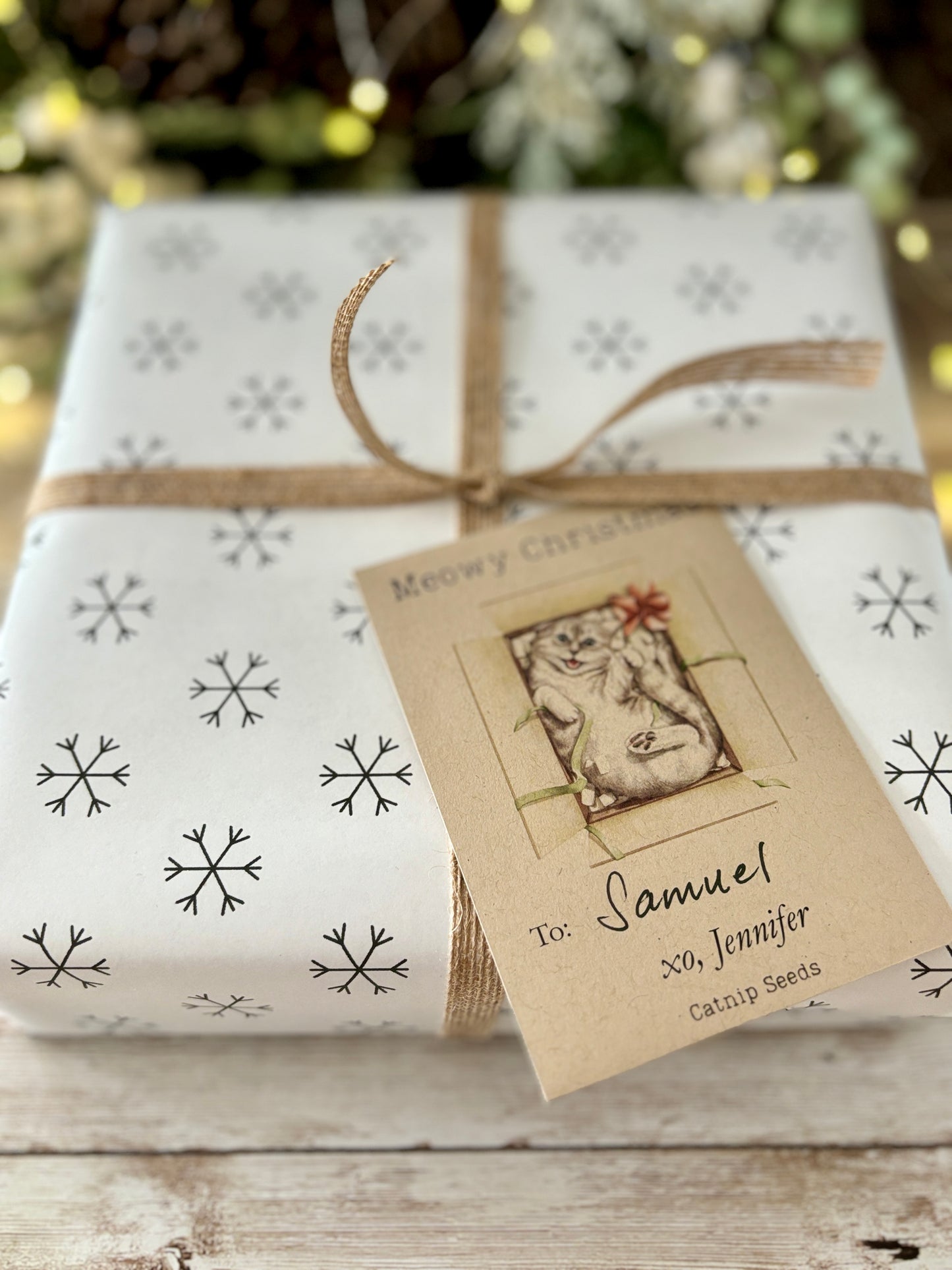 Surprise Kitty Custom Gift Tag or Promotional Seed Packet