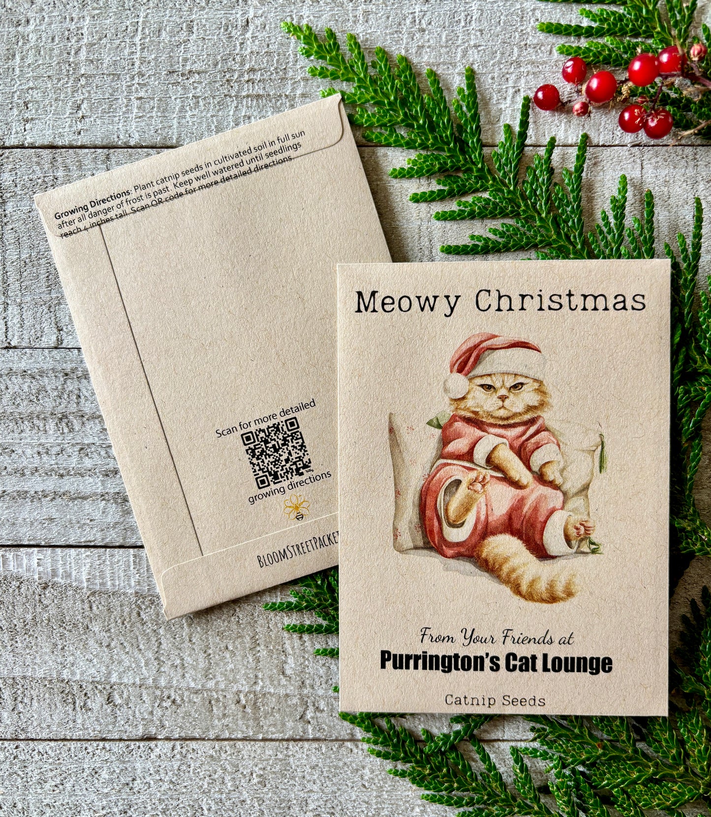 Santa Claws Custom Gift Tag or Promotional Seed Packet