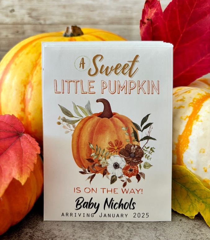 Sweet Little Pumpkin Orange Baby Shower Favor