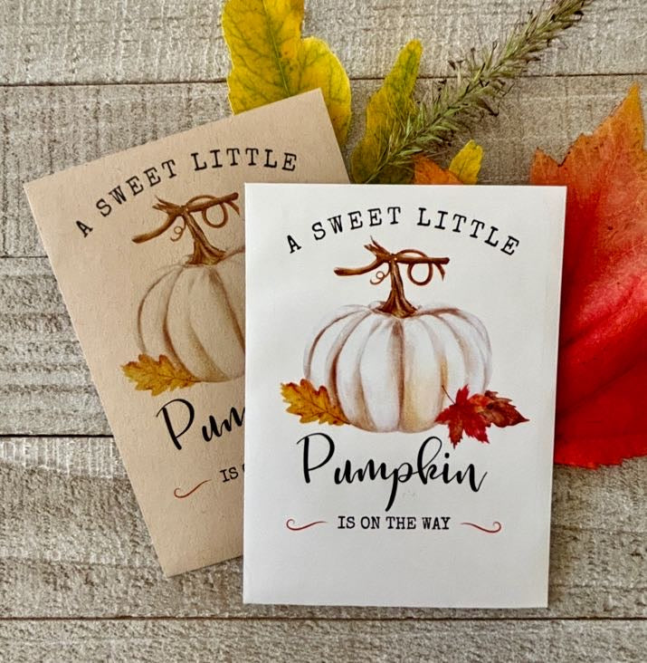 Sweet Little Pumpkin White Baby Shower Favor