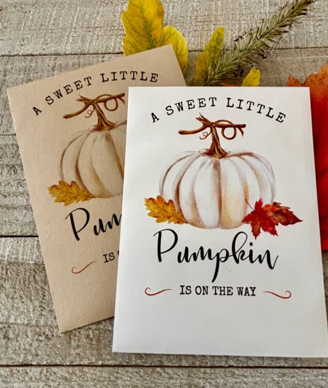 Sweet Little Pumpkin White Baby Shower Favor