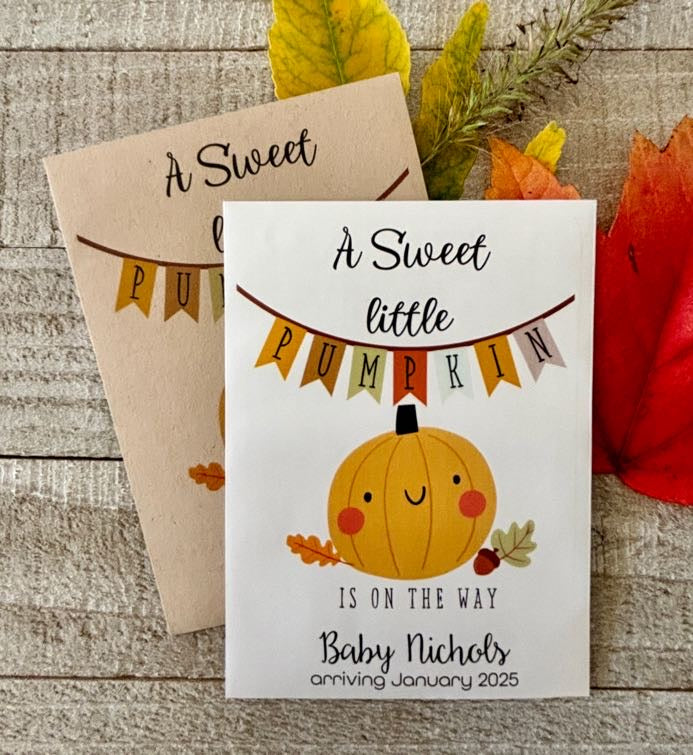 Sweet Little Pumpkin Cute Baby Shower Favor