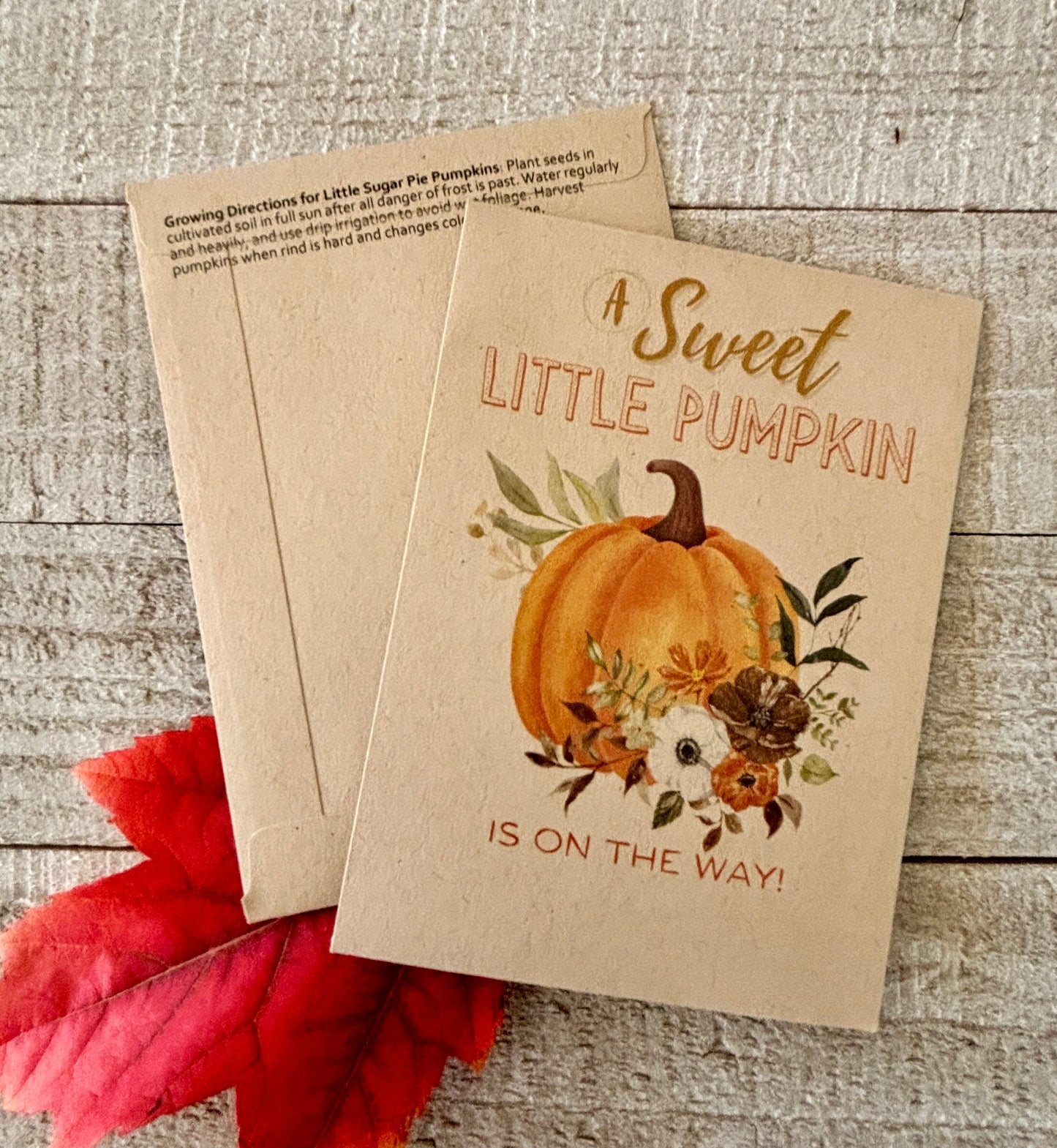 Sweet Little Pumpkin Orange Baby Shower Favor