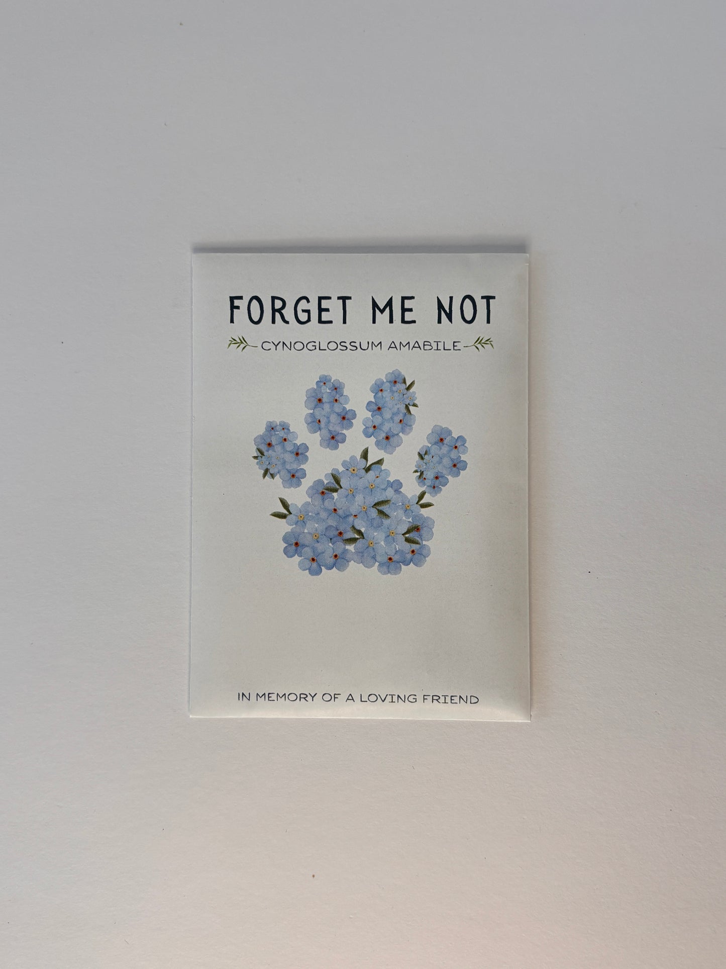 Forget Me Not Paw Print