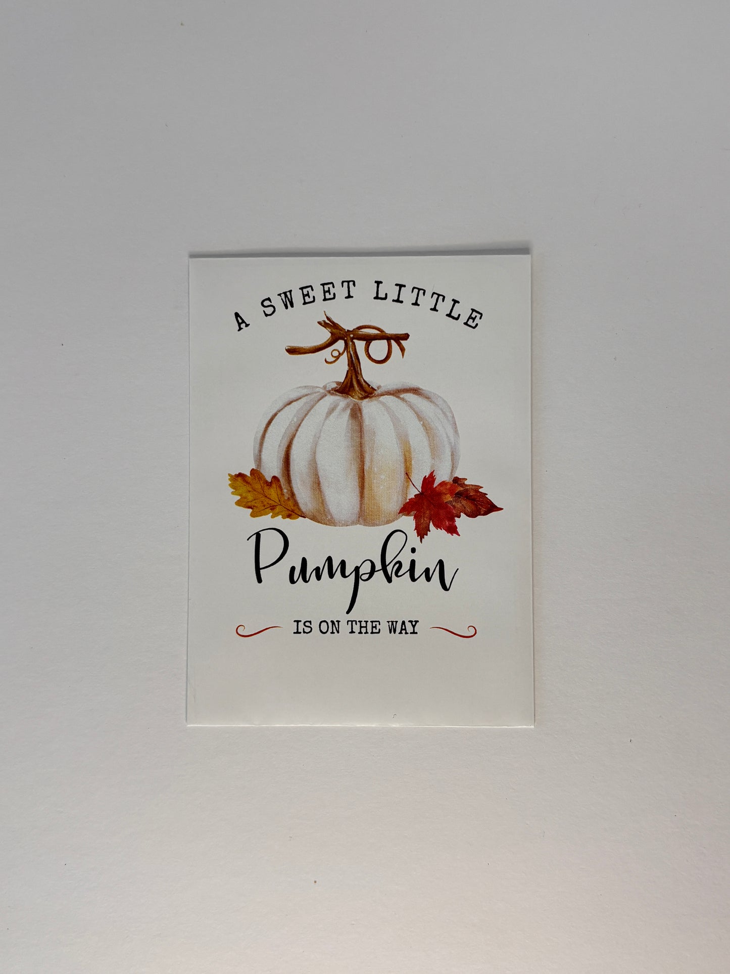 Sweet Little Pumpkin White Baby Shower Favor