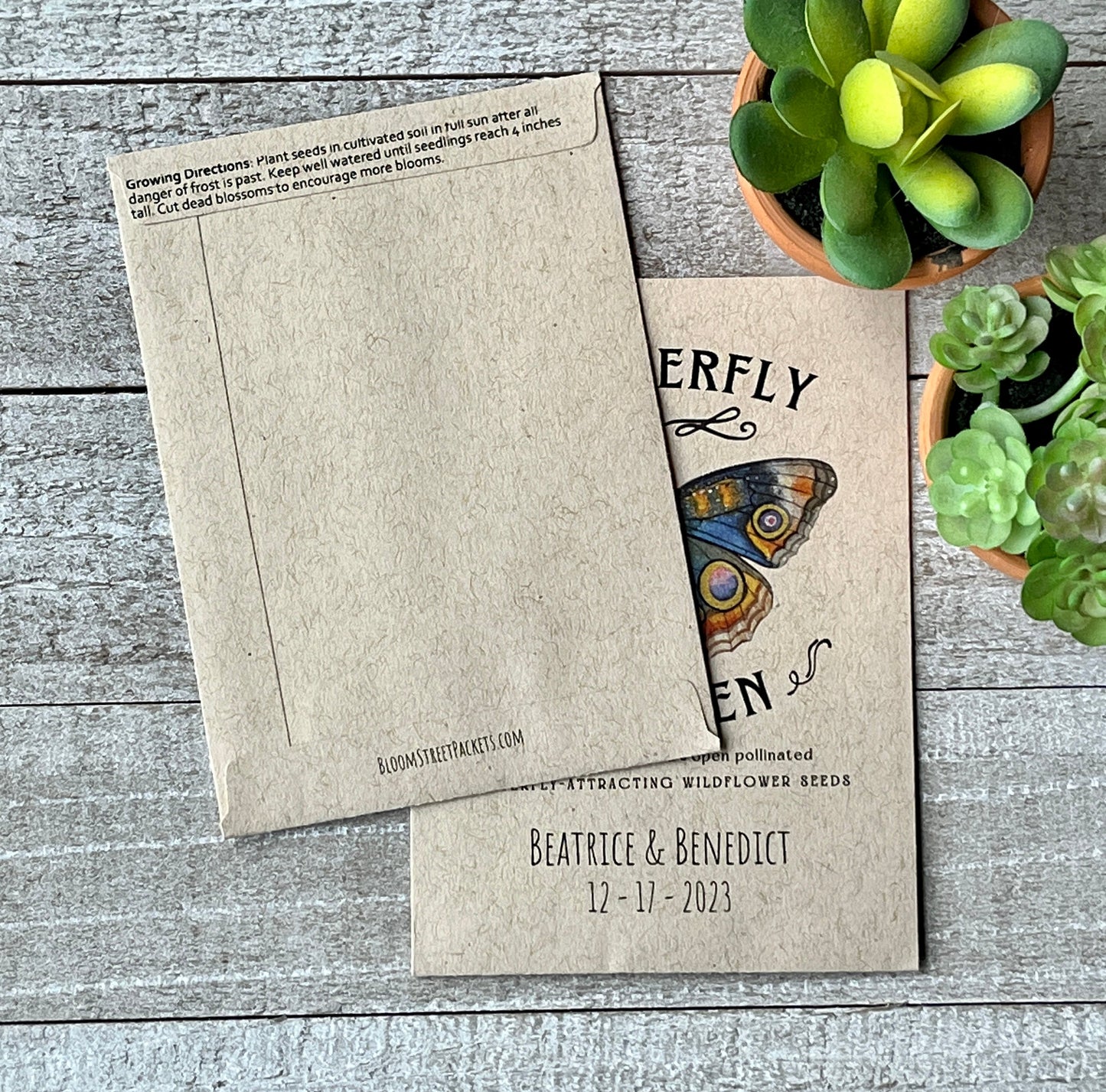 butterfly garden seed packets Butterfly Garden Wildflower Seed Favor