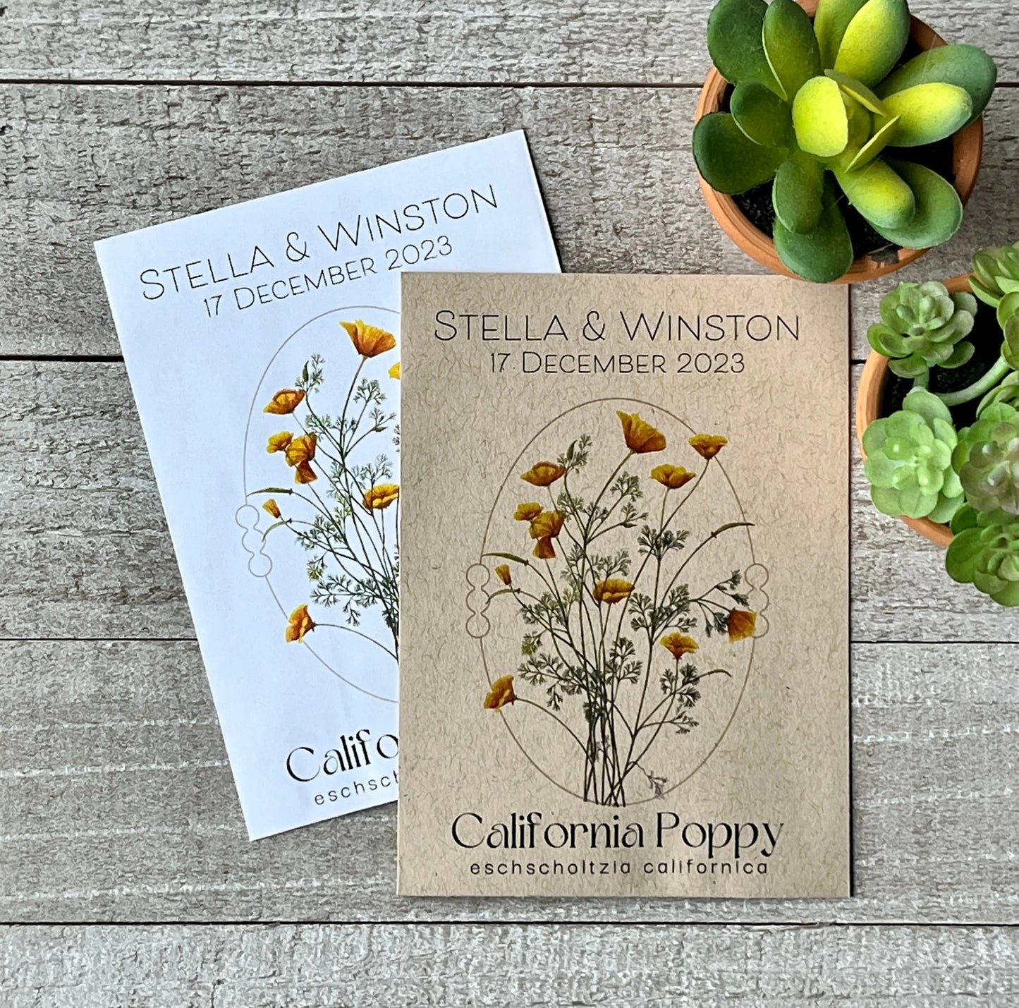 Romantic California Poppy Seed Packet