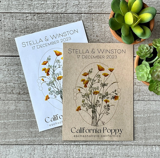 Romantic California Poppy Seed Packet