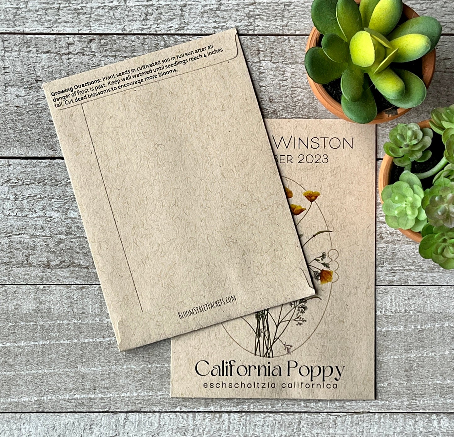 Romantic California Poppy Seed Packet