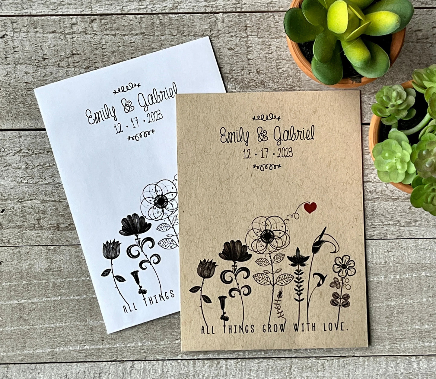 wildflower seeds for wedding favors All Things Grow With Love Seed Favor