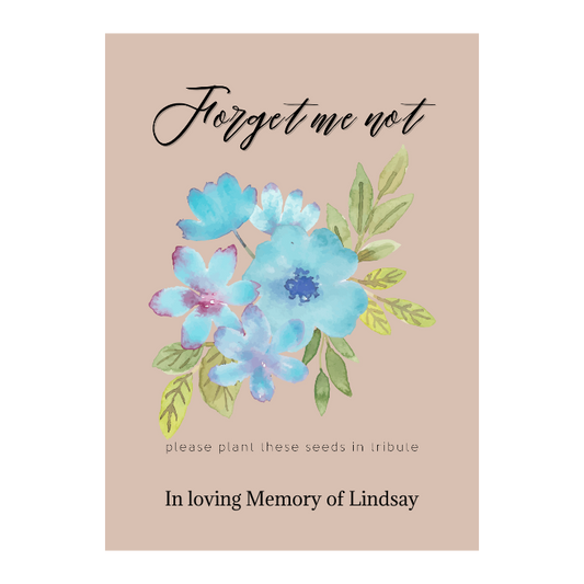 Forget-me-Not Watercolor Memorial Seed Packet