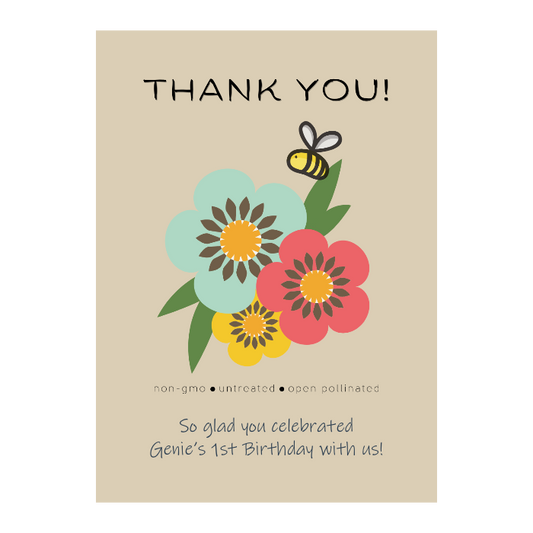 Happy Bee Thank You Wildflowers