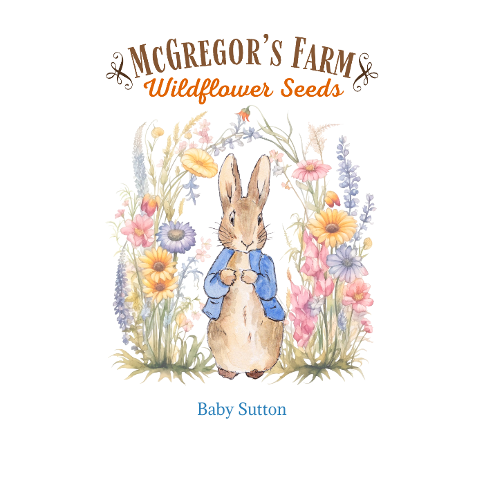 Blue Vintage Bunny Baby Shower or Birth Announcement