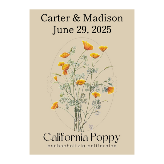 Romantic California Poppy Seed Packet