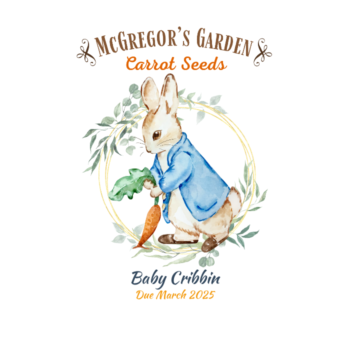 Peter Rabbit Baby Shower or Birth Announcement