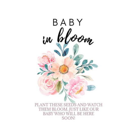 Baby In Bloom Sweet Watercolor Seed Favor