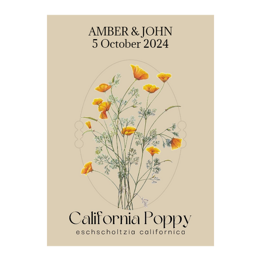 Romantic California Poppy Seed Packet
