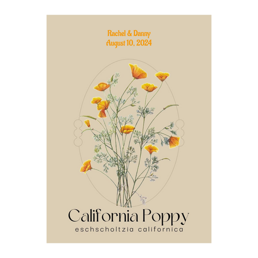 Romantic California Poppy Seed Packet