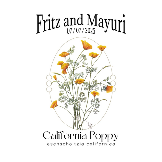 Romantic California Poppy Seed Packet